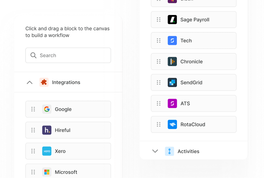 Connect your processes to external apps and integrations screenshot