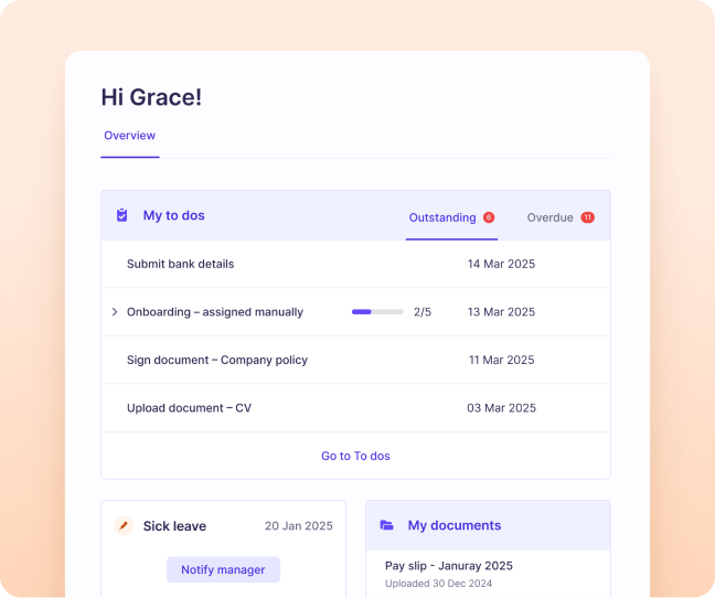 Personalised Dashboards screenshot