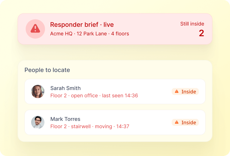 Inform Emergency Services screenshot