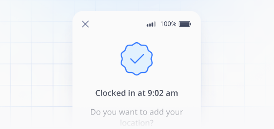 Clock in and out screenshot