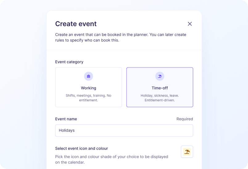 Set Custom Leave Types screenshot