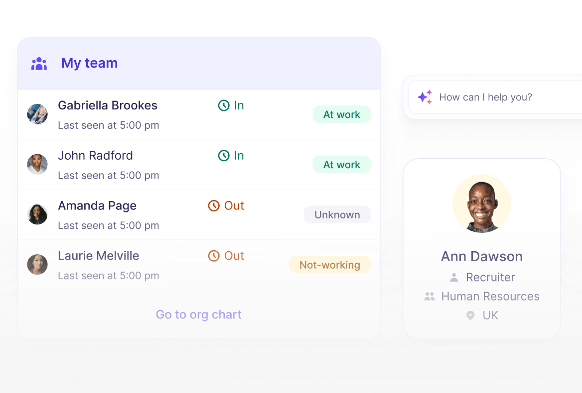 Request holidays or approve requests from team members screenshot