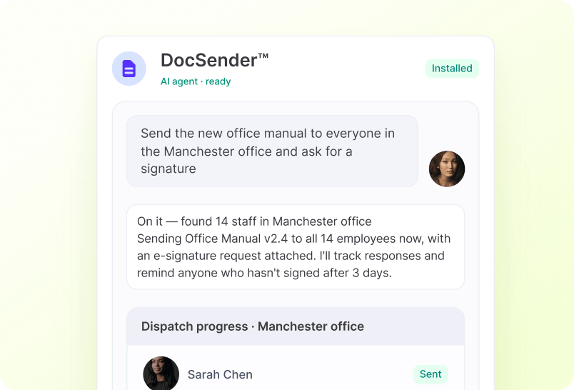 Your DocSender Agent screenshot