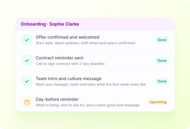 Engaged Staff from Day One screenshot