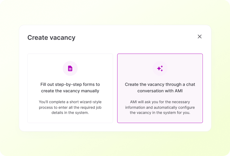 AI-Assisted Vacancy Creation screenshot