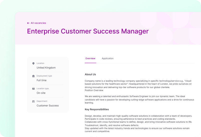 Publish Vacancies screenshot